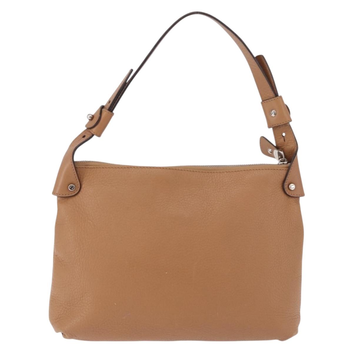 Salvatore Ferragamo Gancini Shoulder Bag Leather Beige Silver Auth 195431A - Jerrillo image 2