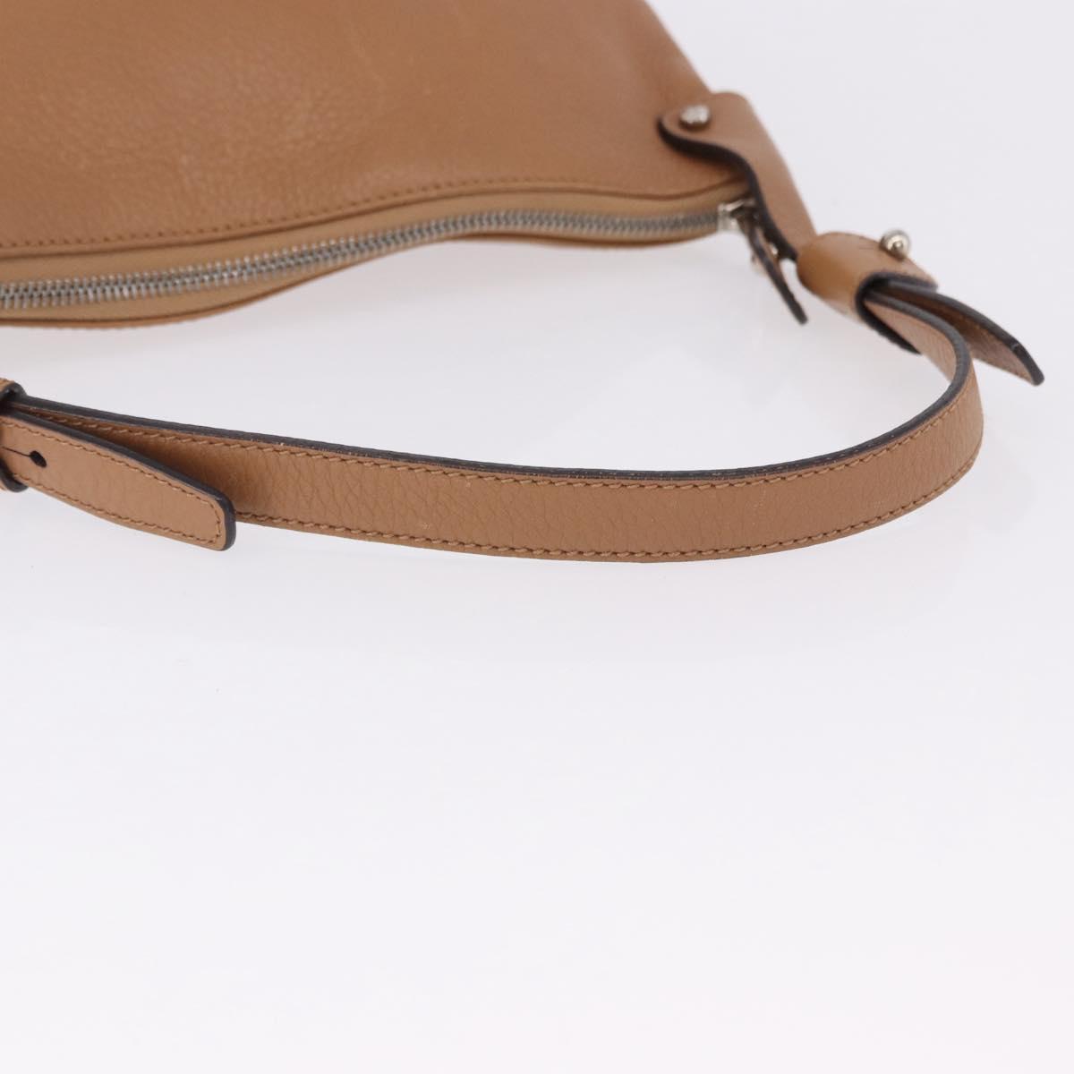 Salvatore Ferragamo Gancini Shoulder Bag Leather Beige Silver Auth 195431A - Jerrillo image 7