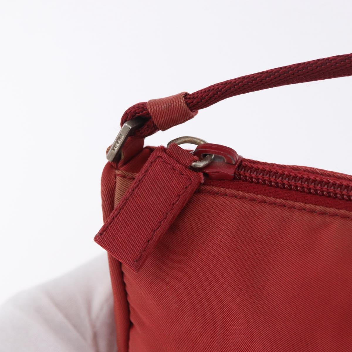 PRADA Accessory Pouch Nylon Red Silver Auth 195521A - Jerrillo image 10
