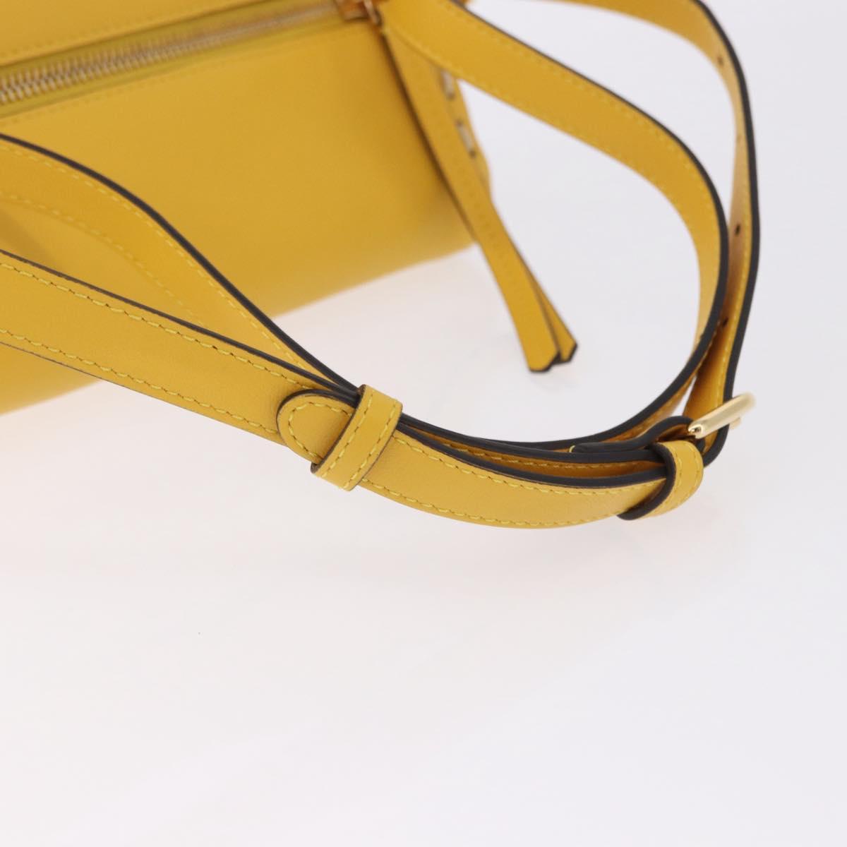FENDI Celeria Triangle Shoulder Bag Leather Yellow Gold Tone 8BS053 Auth 195557M - Jerrillo image 7