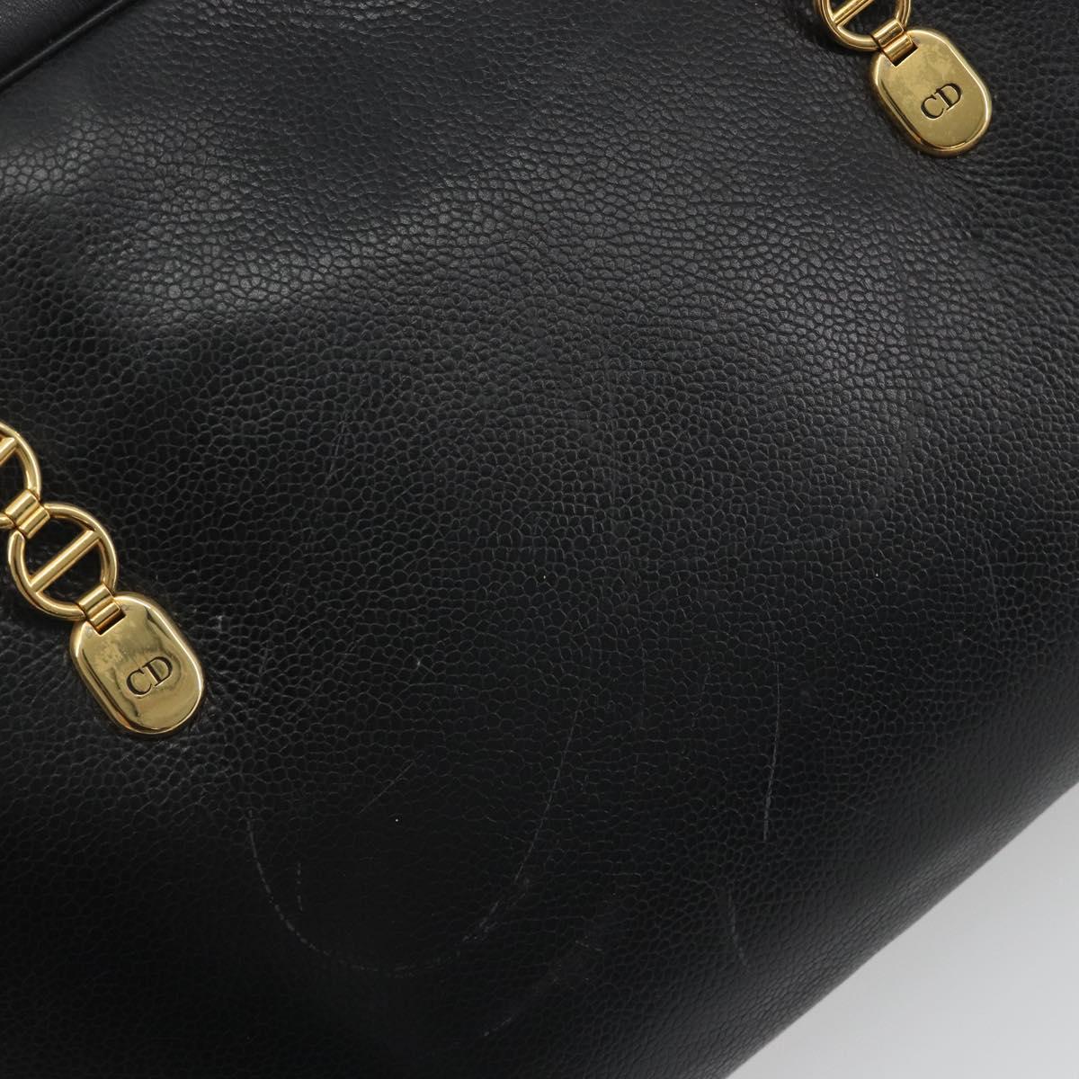 Christian Dior Tote Bag Leather Black Gold Auth 195576A - Jerrillo image 10