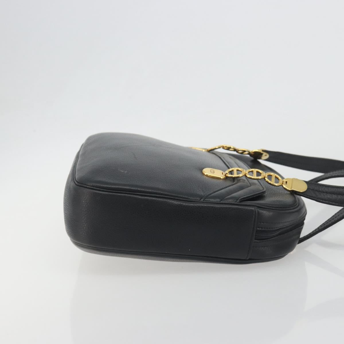 Christian Dior Tote Bag Leather Black Gold Auth 195576A - Jerrillo image 3
