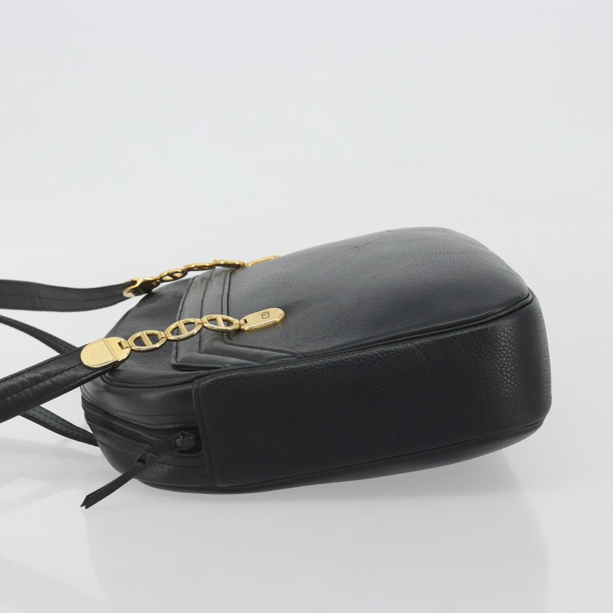 Christian Dior Tote Bag Leather Black Gold Auth 195576A - Jerrillo image 4
