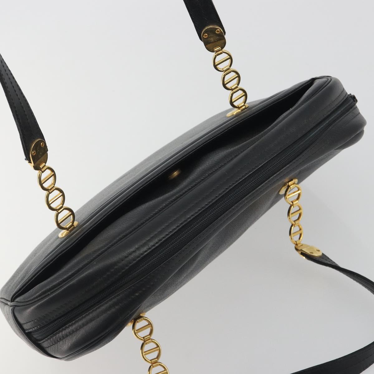 Christian Dior Tote Bag Leather Black Gold Auth 195576A - Jerrillo image 6