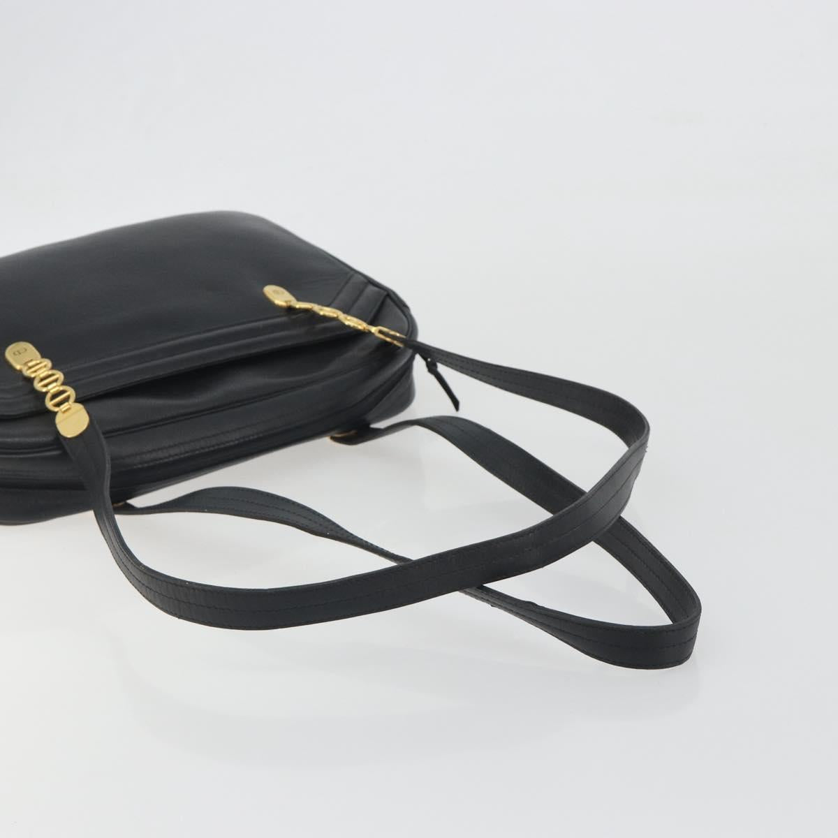 Christian Dior Tote Bag Leather Black Gold Auth 195576A - Jerrillo image 7
