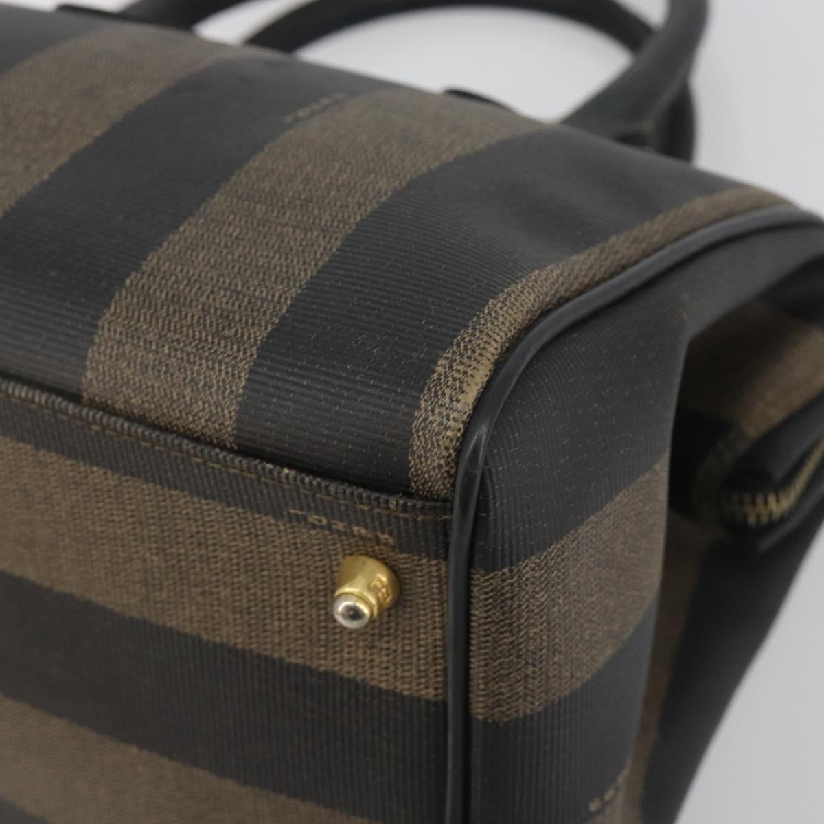 FENDI Pecan Canvas Boston Bag PVC Black Brown Auth 195590 - Jerrillo image 9