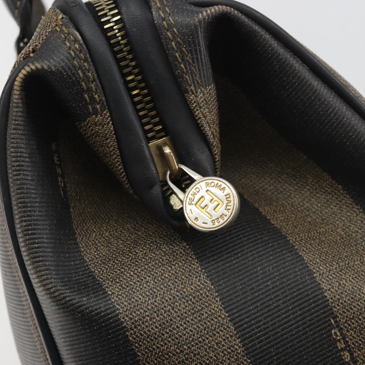 FENDI Pecan Canvas Boston Bag PVC Black Brown Auth 195590 - Jerrillo image 10