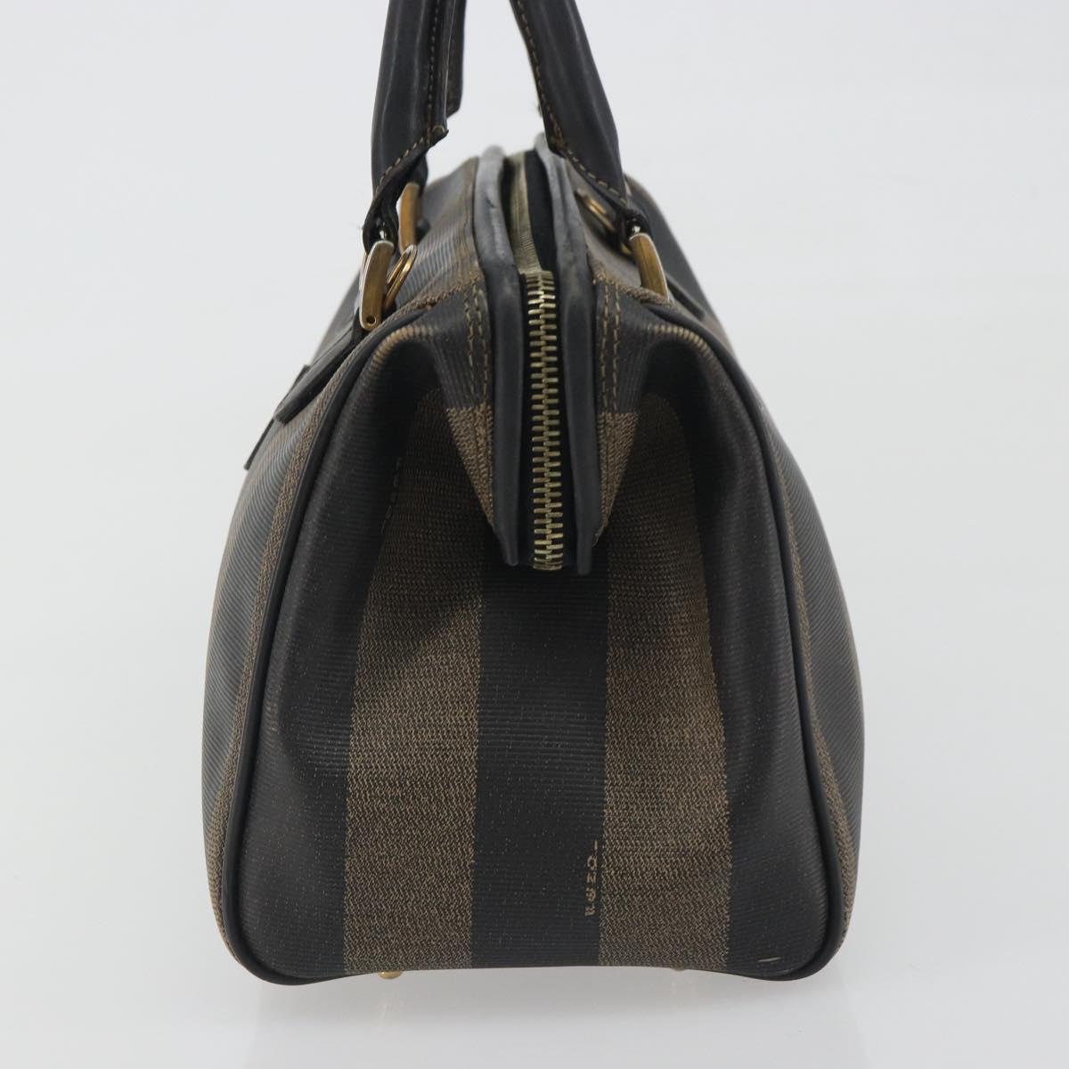 FENDI Pecan Canvas Boston Bag PVC Black Brown Auth 195590 - Jerrillo image 3