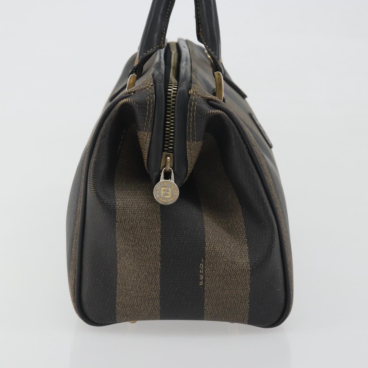 FENDI Pecan Canvas Boston Bag PVC Black Brown Auth 195590 - Jerrillo image 4