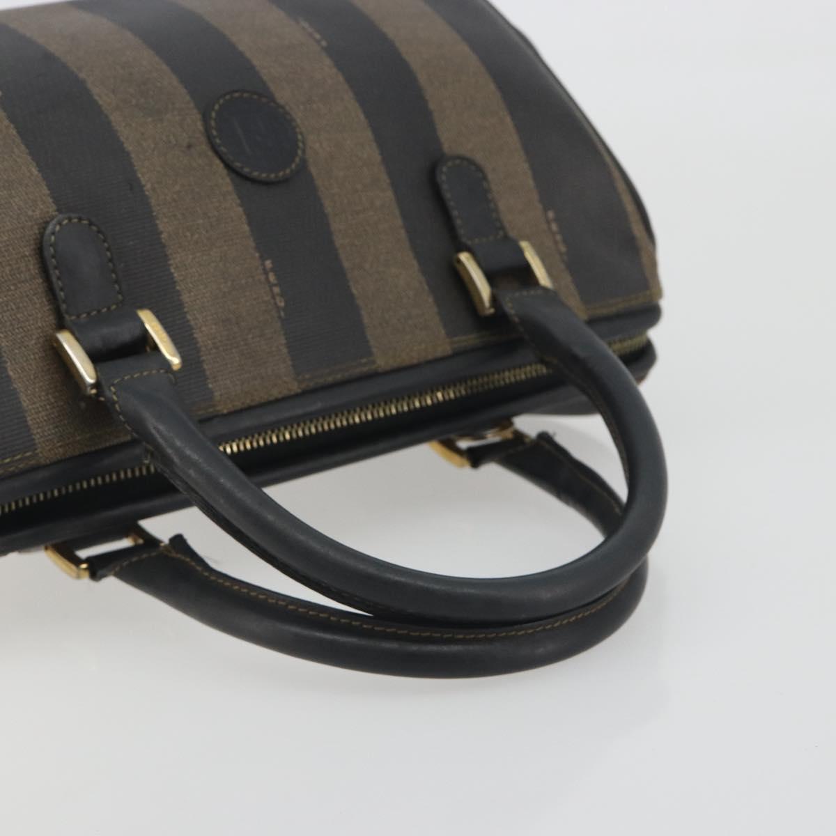 FENDI Pecan Canvas Boston Bag PVC Black Brown Auth 195590 - Jerrillo image 7