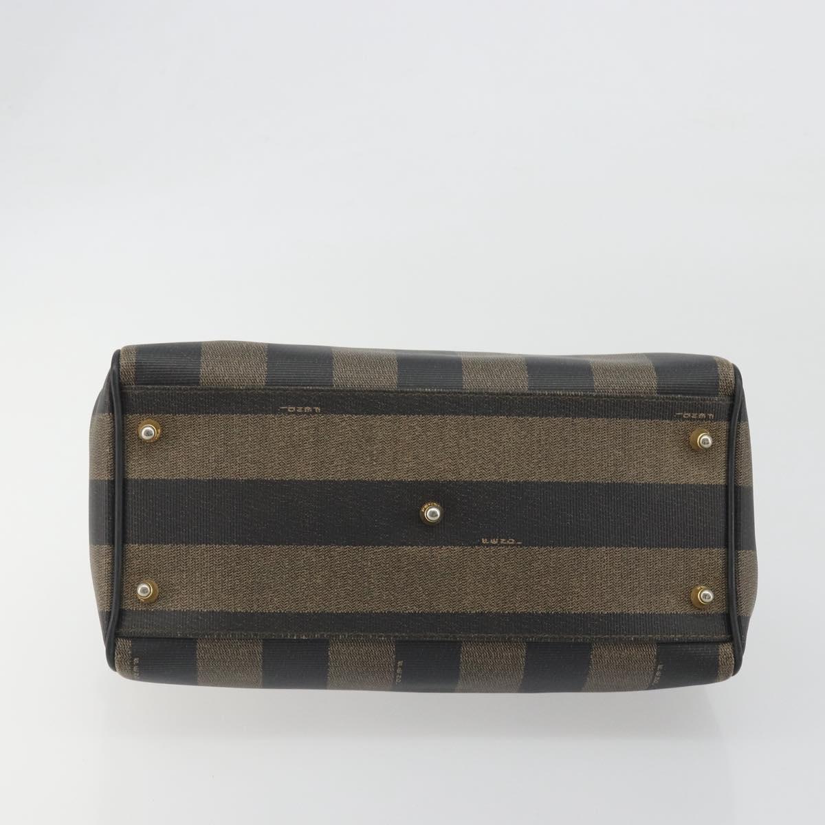 FENDI Pecan Canvas Boston Bag PVC Black Brown Auth 195590 - Jerrillo image 5