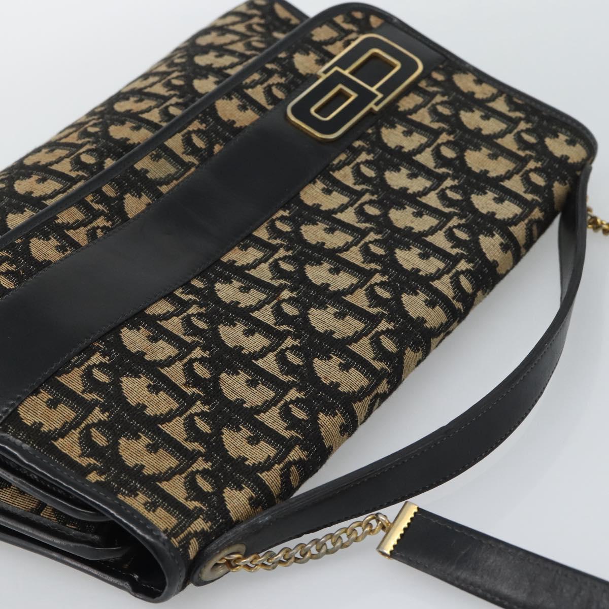 Christian Dior Trotter Canvas Shoulder Bag 2way Navy Gold Auth 195594A - Jerrillo image 6