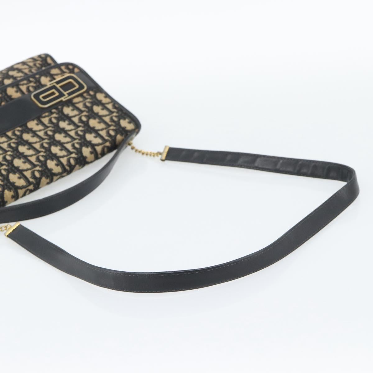 Christian Dior Trotter Canvas Shoulder Bag 2way Navy Gold Auth 195594A - Jerrillo image 9