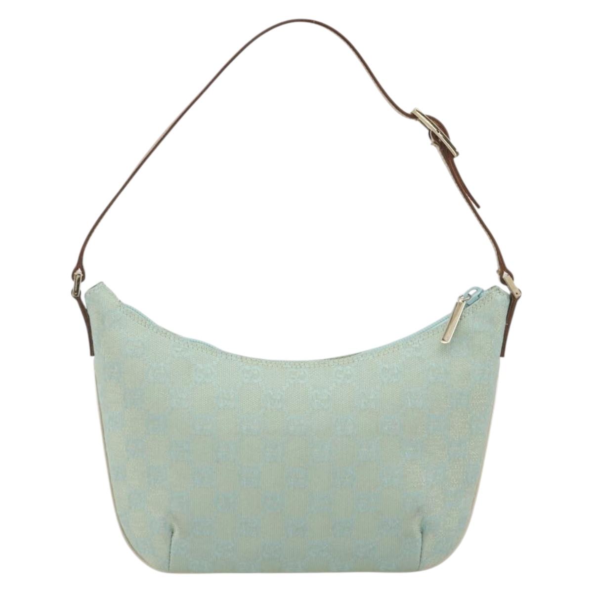 GUCCI GG Canvas Shoulder Bag Light Blue Gold 005 0813 Auth 195610A - Jerrillo image 3