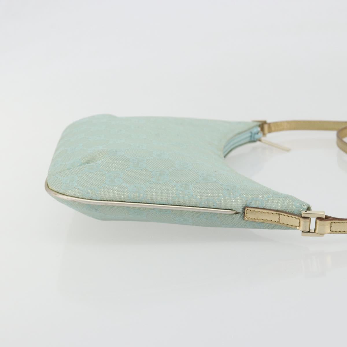 GUCCI GG Canvas Shoulder Bag Light Blue Gold 005 0813 Auth 195610A - Jerrillo image 4