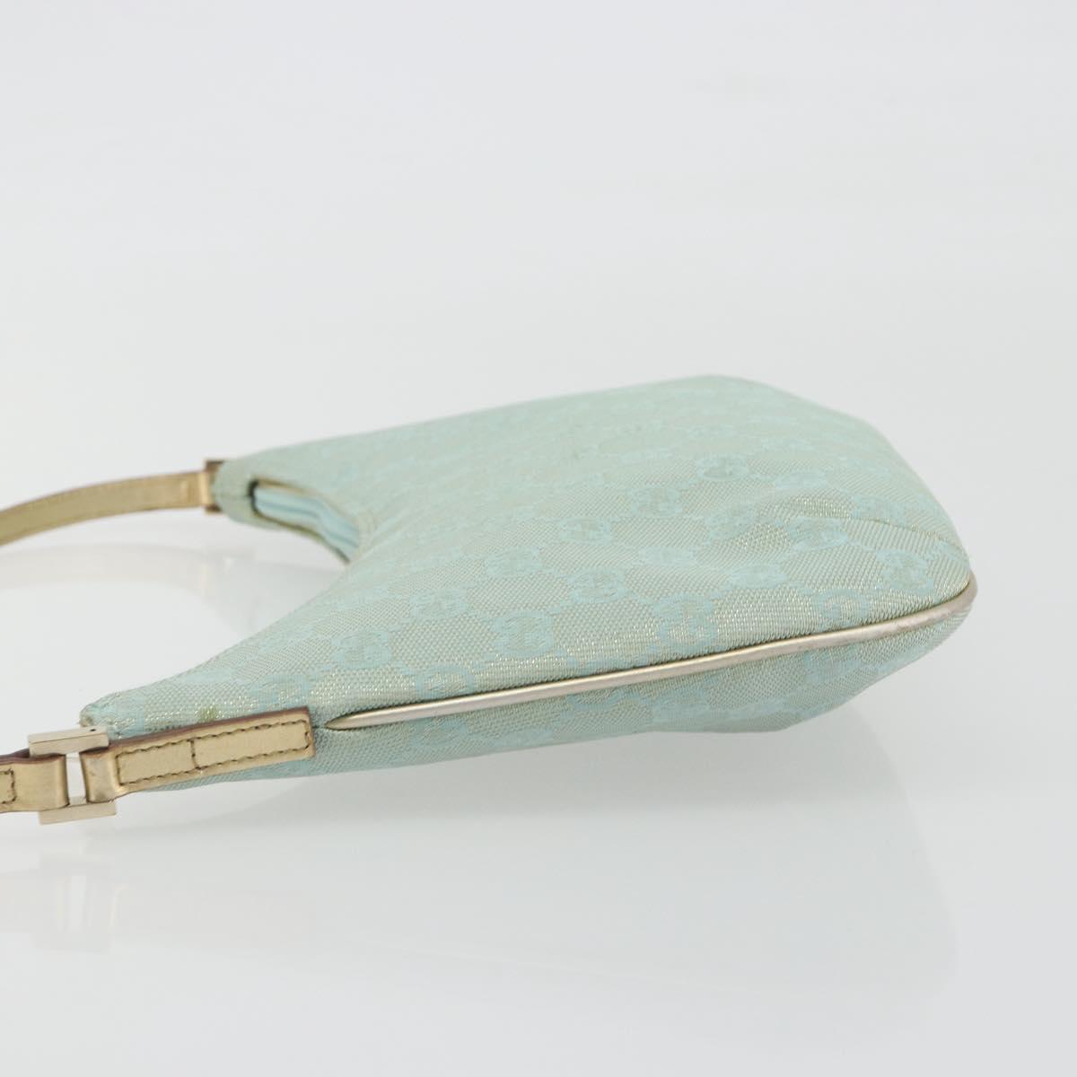 GUCCI GG Canvas Shoulder Bag Light Blue Gold 005 0813 Auth 195610A - Jerrillo image 5