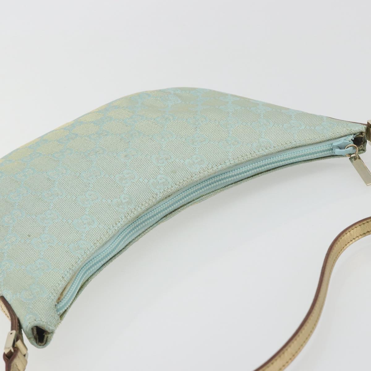 GUCCI GG Canvas Shoulder Bag Light Blue Gold 005 0813 Auth 195610A - Jerrillo image 6