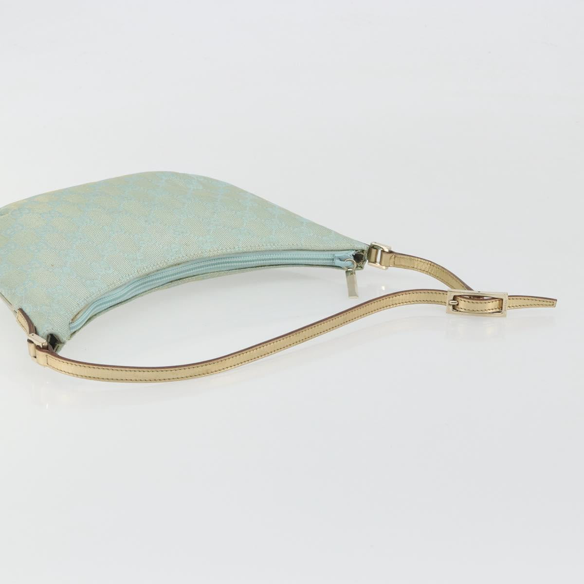 GUCCI GG Canvas Shoulder Bag Light Blue Gold 005 0813 Auth 195610A - Jerrillo image 7