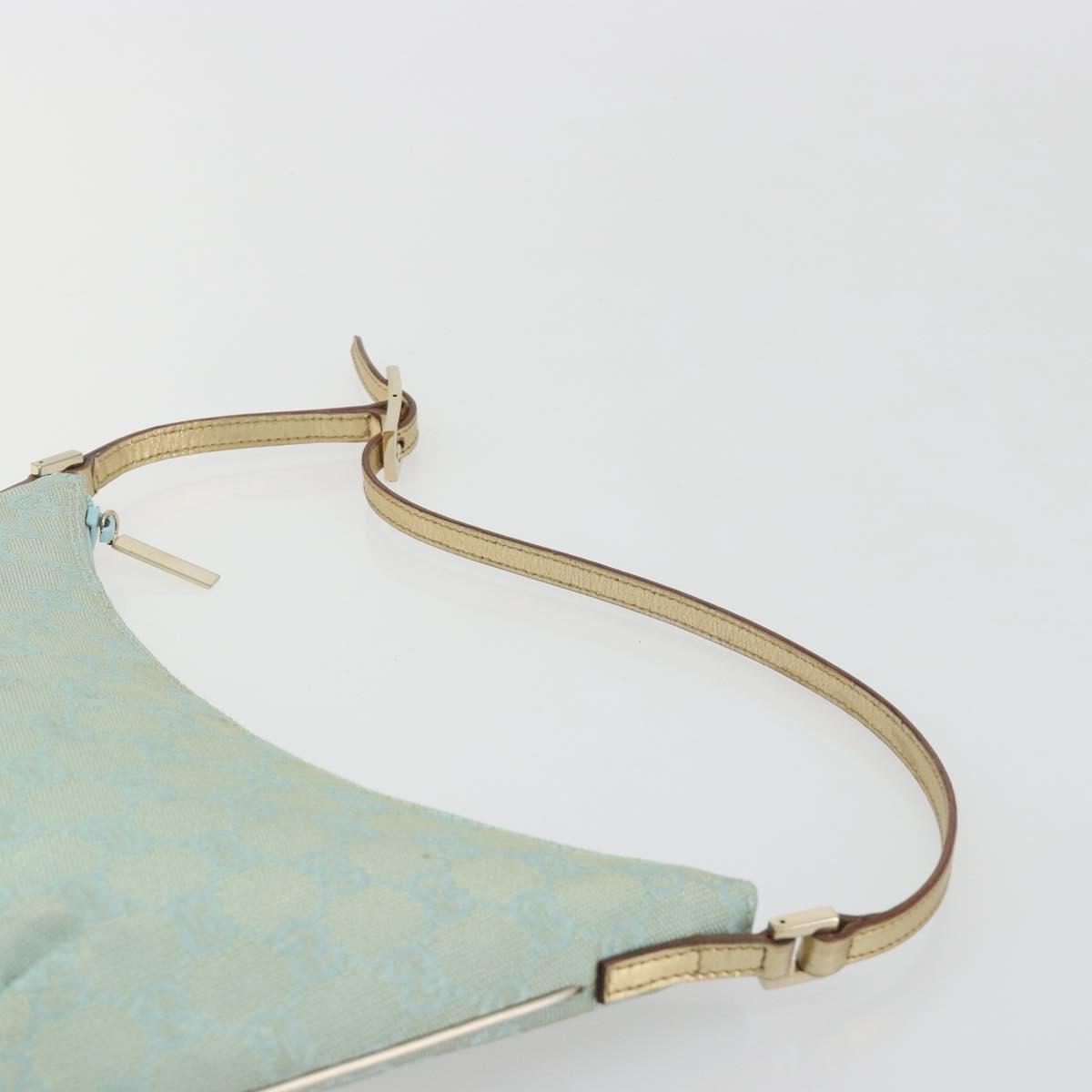 GUCCI GG Canvas Shoulder Bag Light Blue Gold 005 0813 Auth 195610A - Jerrillo image 8