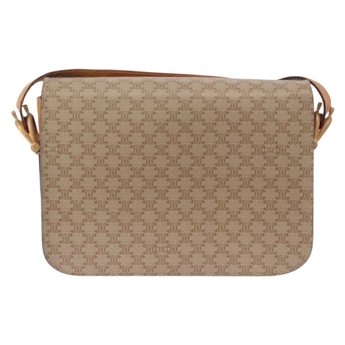 CELINE Macadam Canvas Shoulder Bag PVC Beige Gold Auth 195634 - Jerrillo image 2