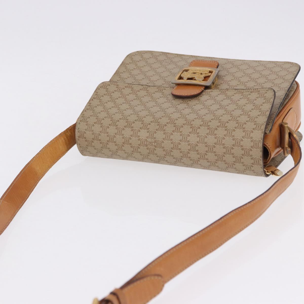 CELINE Macadam Canvas Shoulder Bag PVC Beige Gold Auth 195634 - Jerrillo image 6