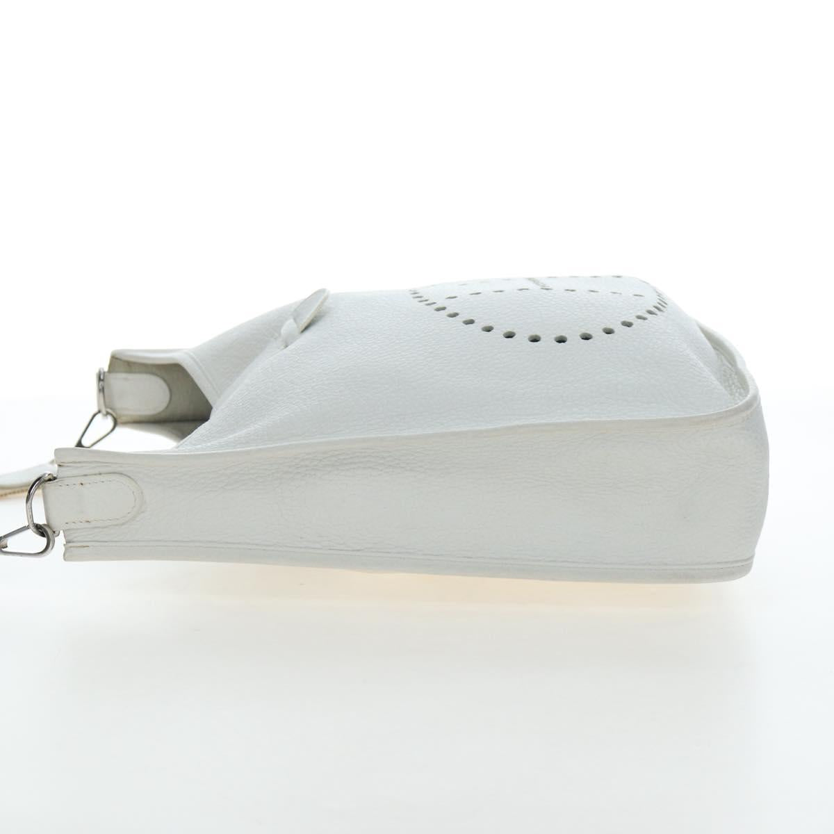 HERMES Evelyn 1GM Shoulder Bag Leather White Silver Auth 195640SAM - Jerrillo image 5
