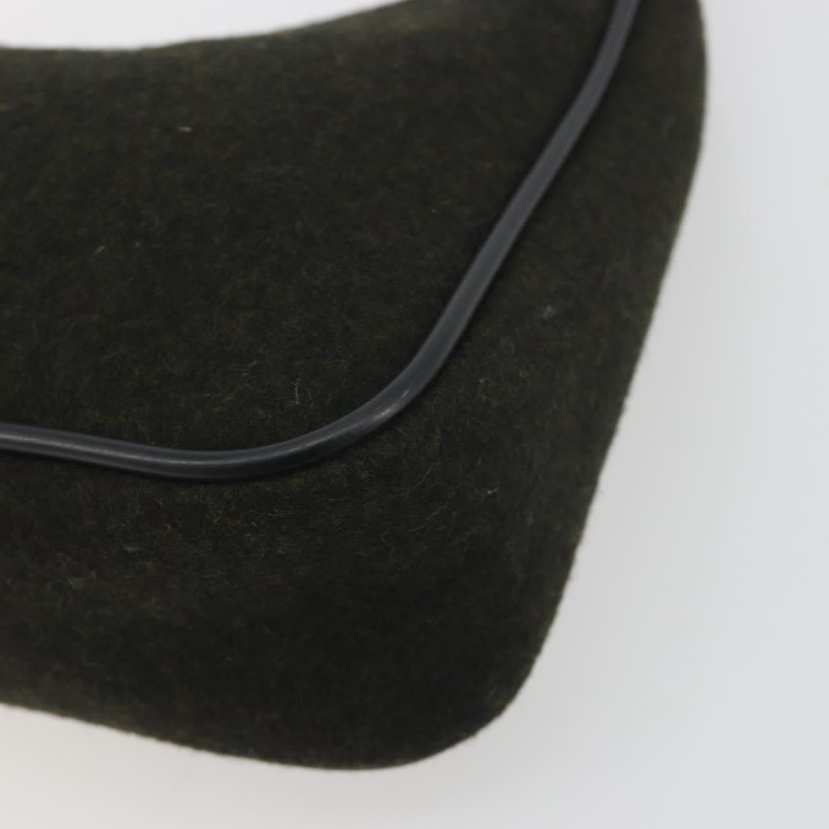 PRADA PRADA Sports Hand Pouch Wool Khaki Silver Auth 195649A - Jerrillo image 8