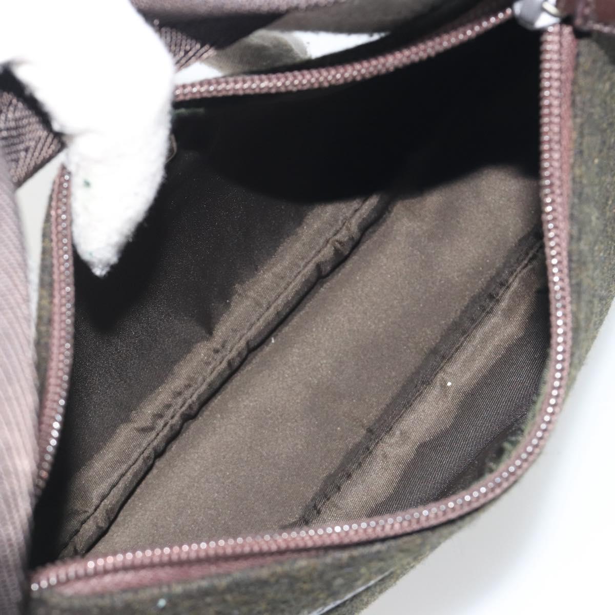 PRADA PRADA Sports Hand Pouch Wool Khaki Silver Auth 195649A - Jerrillo image 10