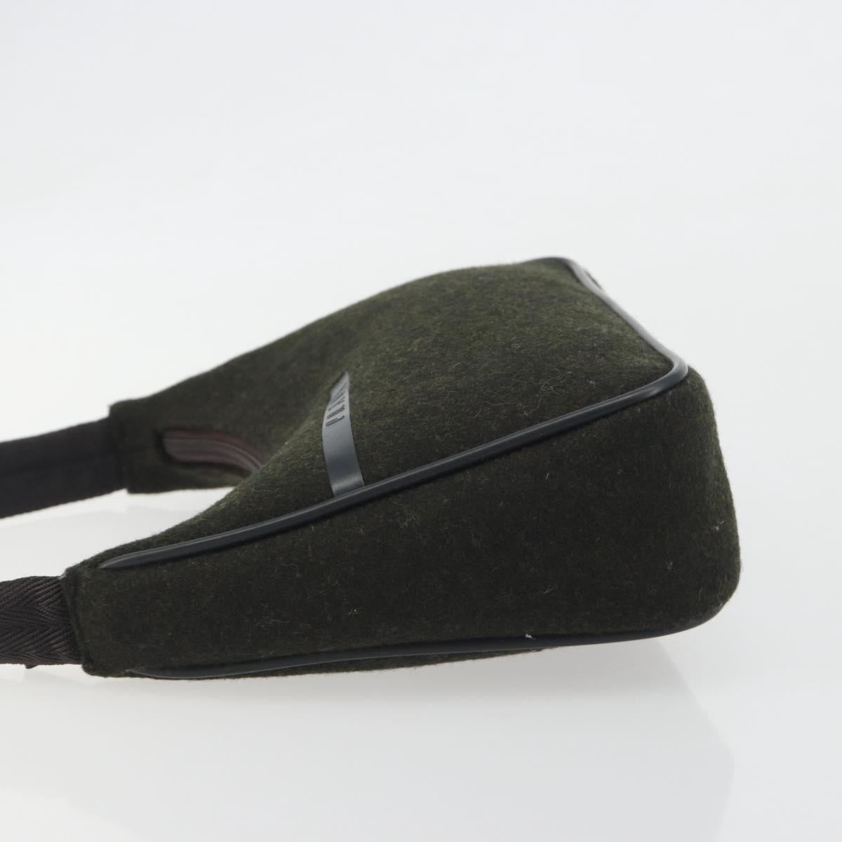 PRADA PRADA Sports Hand Pouch Wool Khaki Silver Auth 195649A - Jerrillo image 4