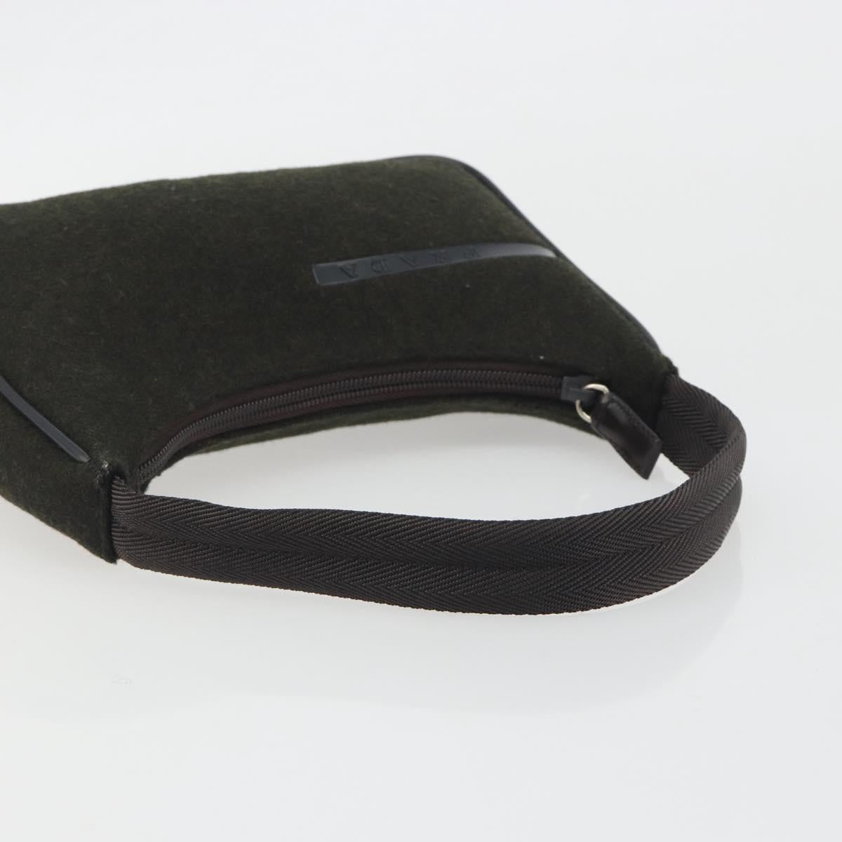 PRADA PRADA Sports Hand Pouch Wool Khaki Silver Auth 195649A - Jerrillo image 7