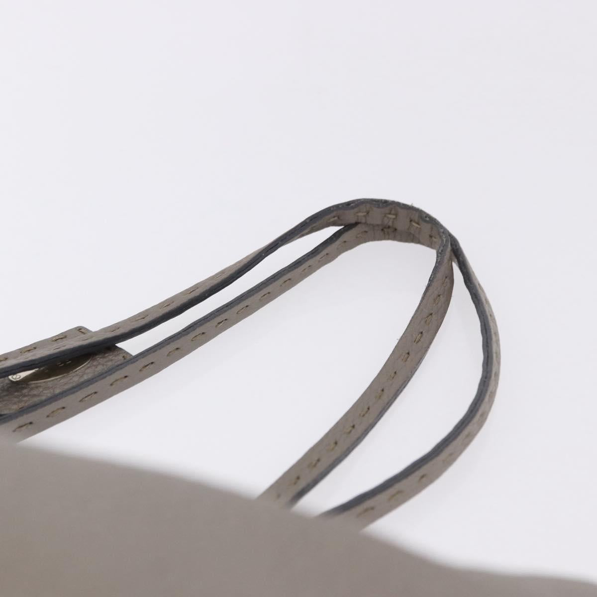FENDI Celeria Hand Bag Leather Gray Silver Auth 195694A - Jerrillo image 8