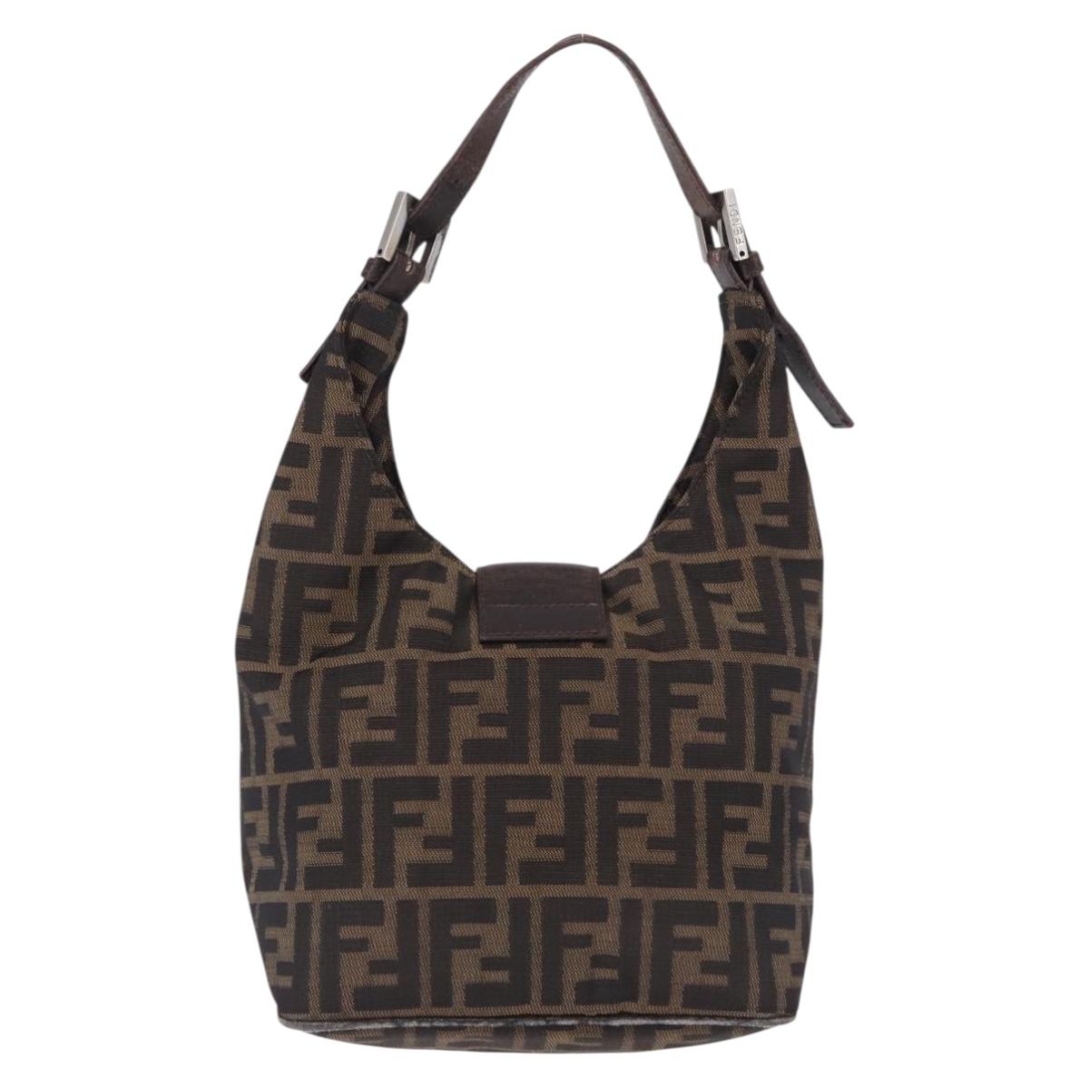 FENDI Zucca Canvas Hand Bag Brown Silver Auth 195759 - Jerrillo image 2