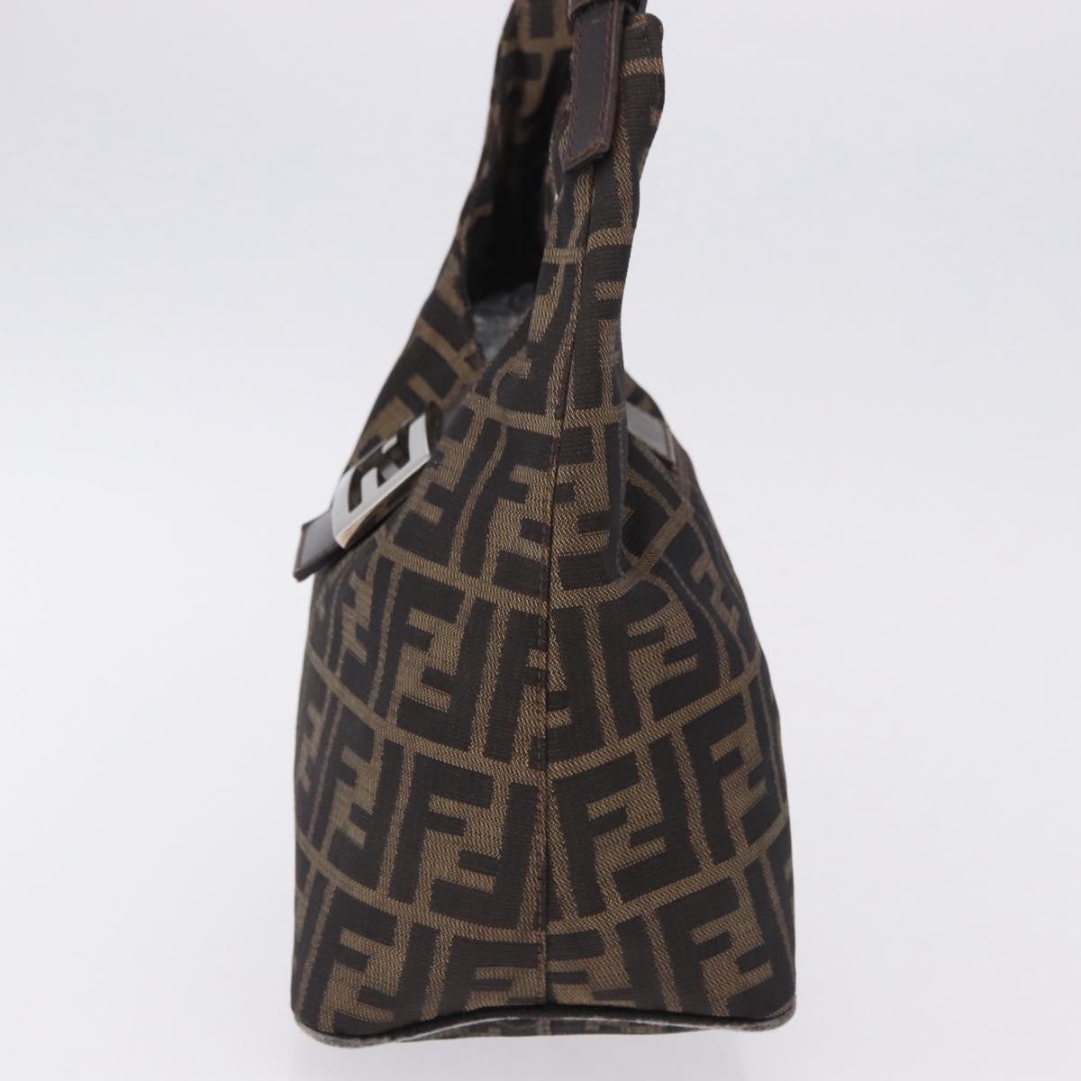 FENDI Zucca Canvas Hand Bag Brown Silver Auth 195759 - Jerrillo image 3