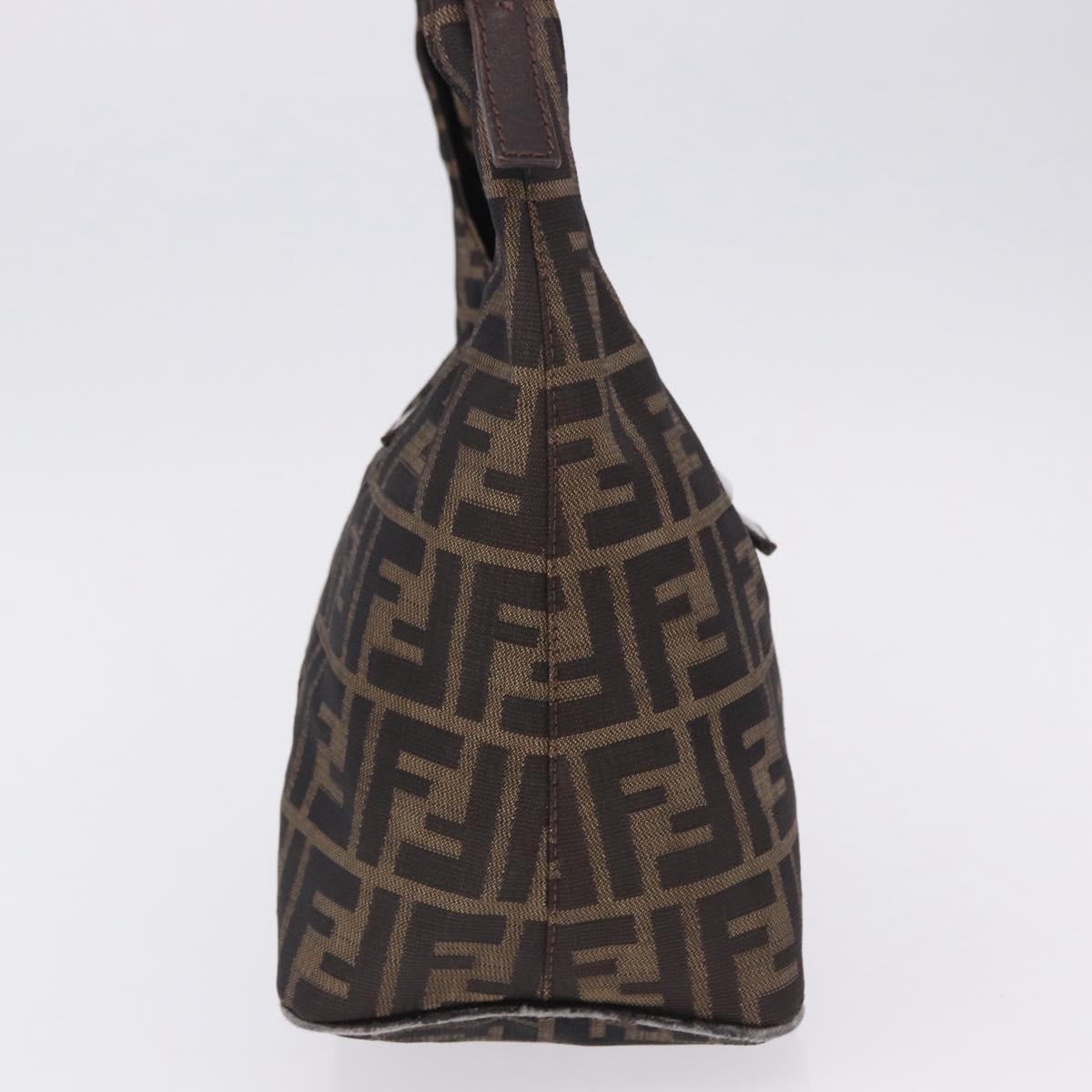 FENDI Zucca Canvas Hand Bag Brown Silver Auth 195759 - Jerrillo image 4