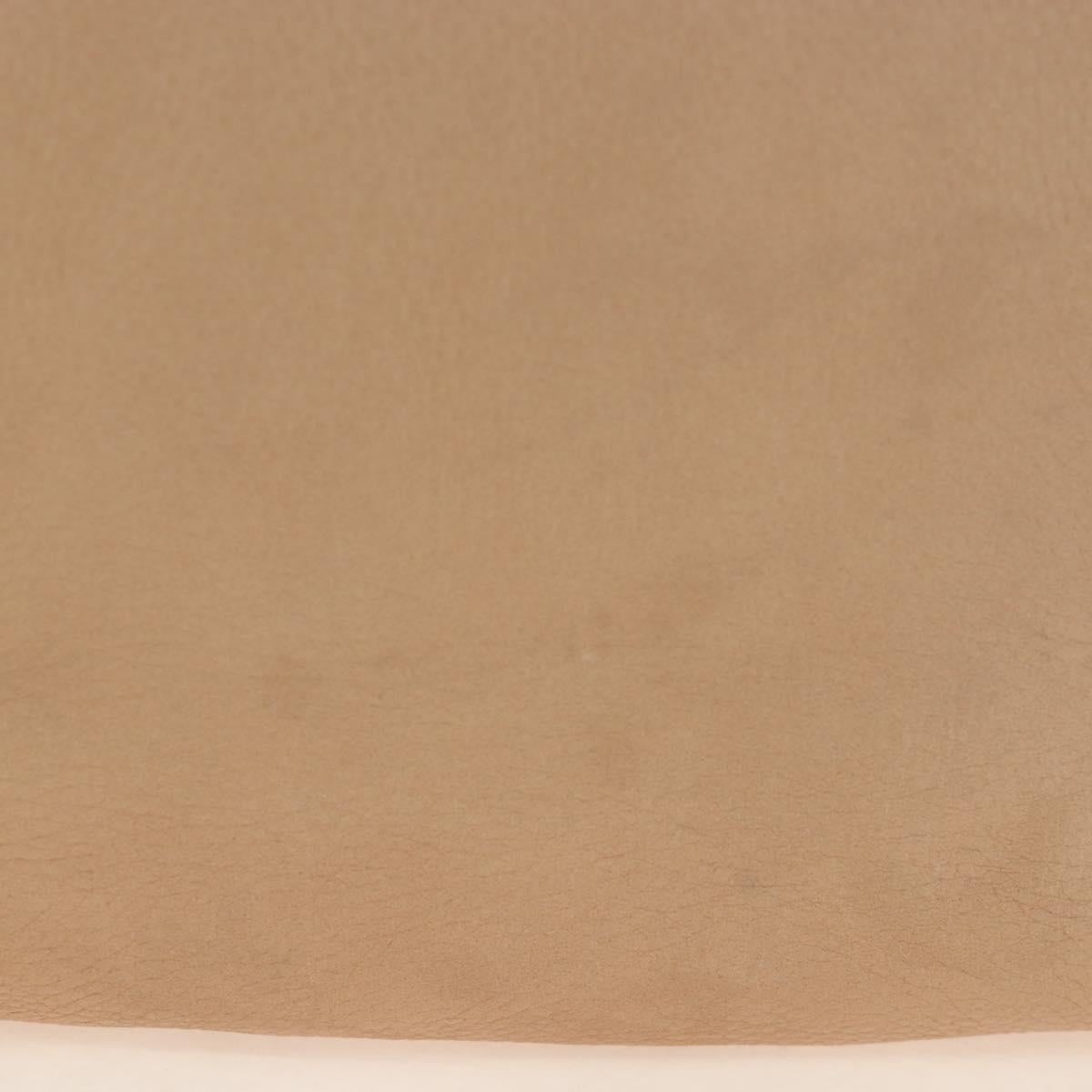 PRADA Tote Bag Leather Beige Gold Tone Auth 195767V - Jerrillo image 6