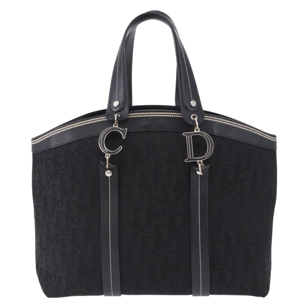 Christian Dior Trotter Canvas Hand Bag Black Silver Auth 195785V - Jerrillo image 2