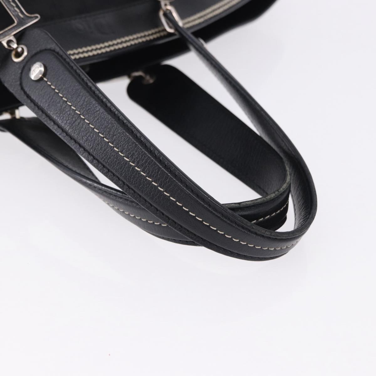 Christian Dior Trotter Canvas Hand Bag Black Silver Auth 195785V - Jerrillo image 7
