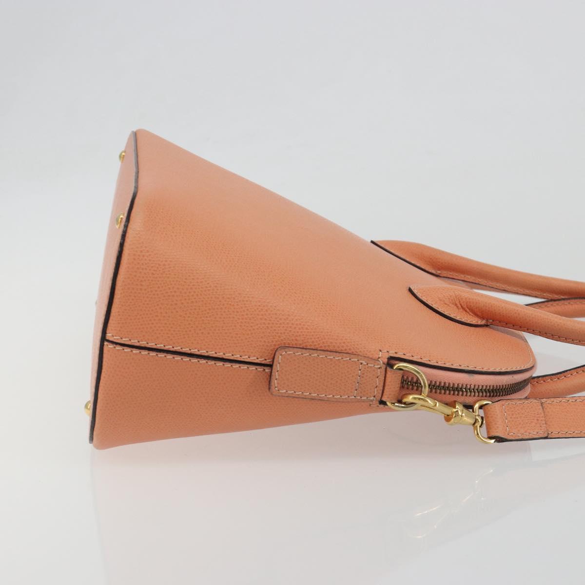 CELINE Hand Bag Leather 2way Orange Gold Tone Auth 195791A - Jerrillo image 4