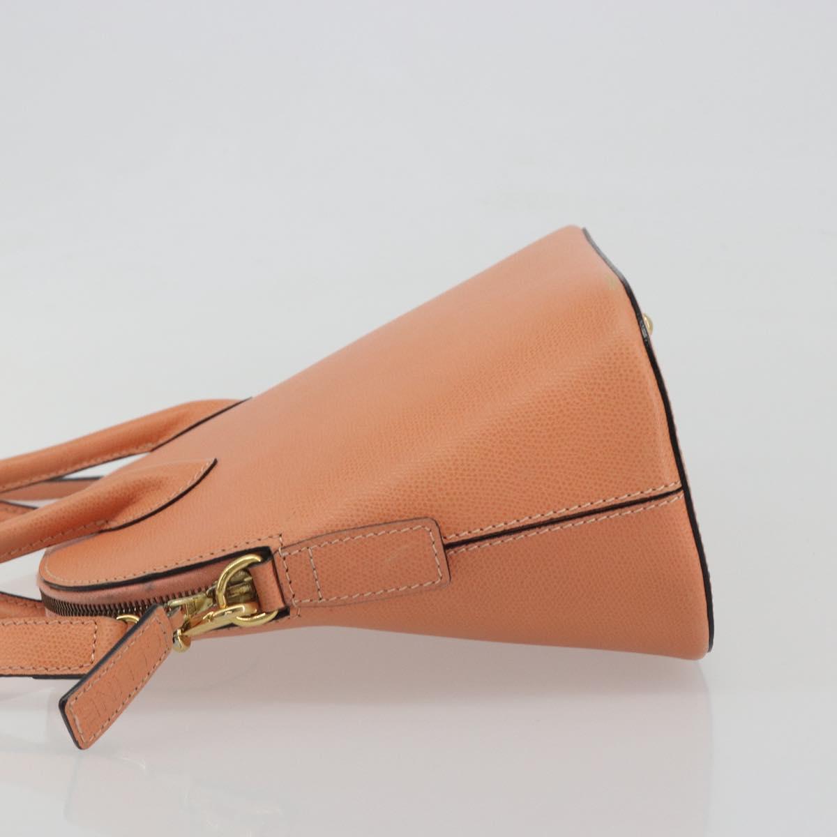 CELINE Hand Bag Leather 2way Orange Gold Tone Auth 195791A - Jerrillo image 5