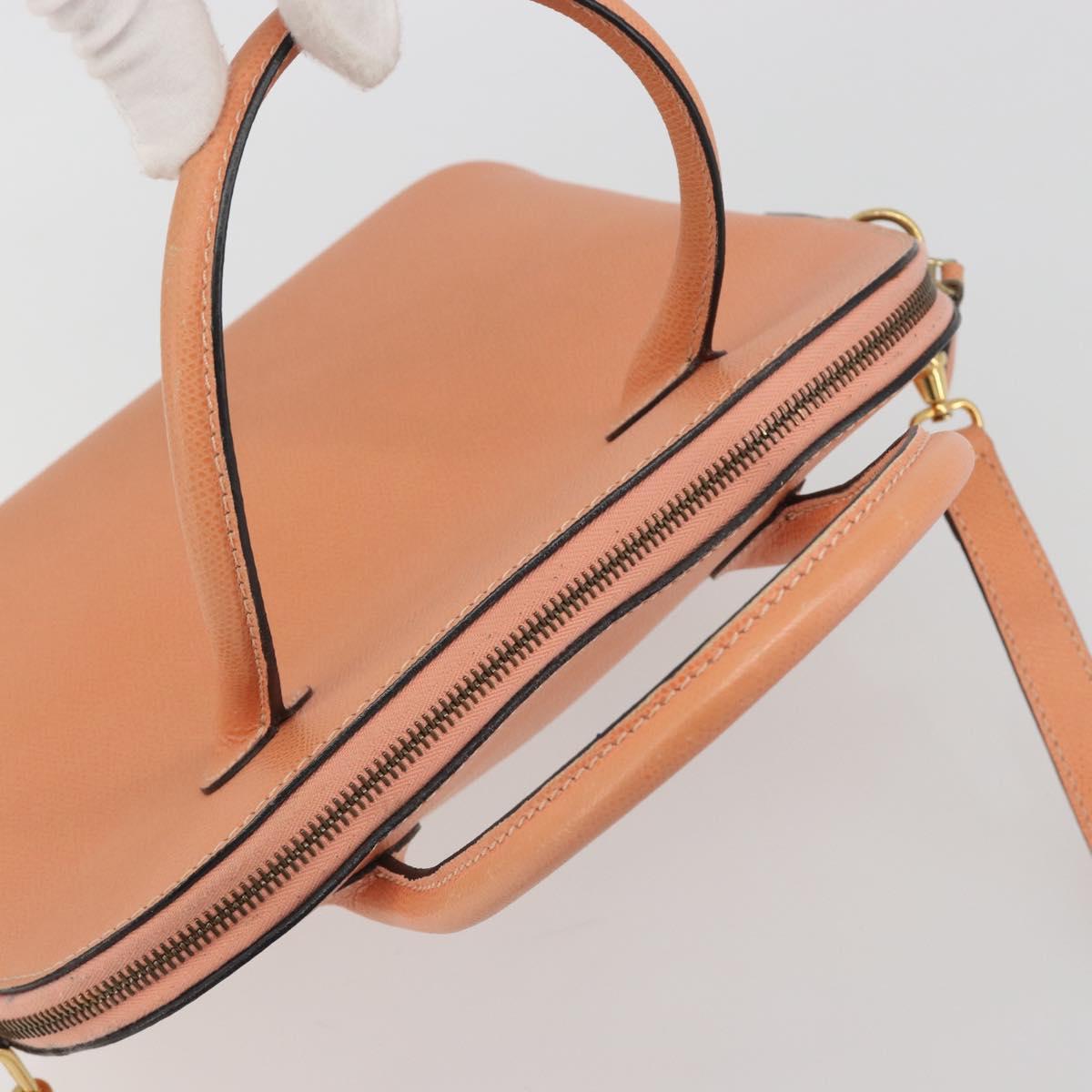 CELINE Hand Bag Leather 2way Orange Gold Tone Auth 195791A - Jerrillo image 6