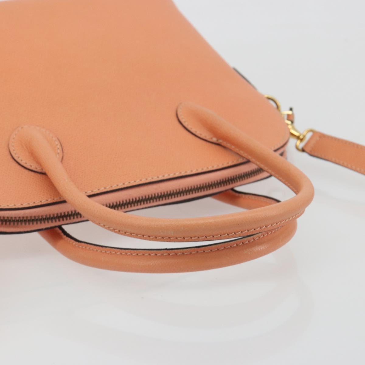 CELINE Hand Bag Leather 2way Orange Gold Tone Auth 195791A - Jerrillo image 7