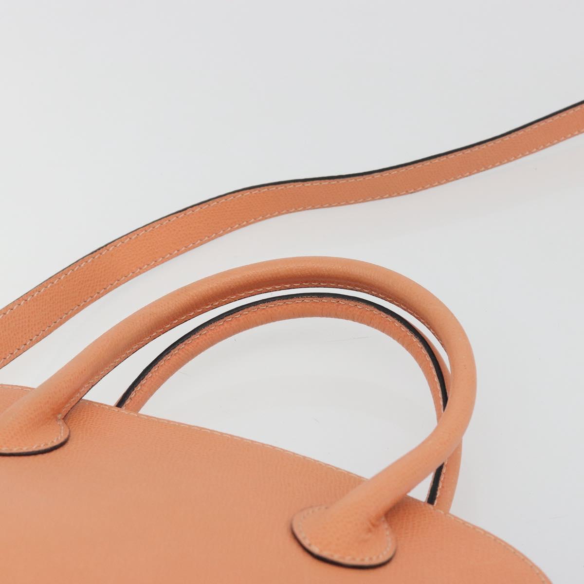 CELINE Hand Bag Leather 2way Orange Gold Tone Auth 195791A - Jerrillo image 8