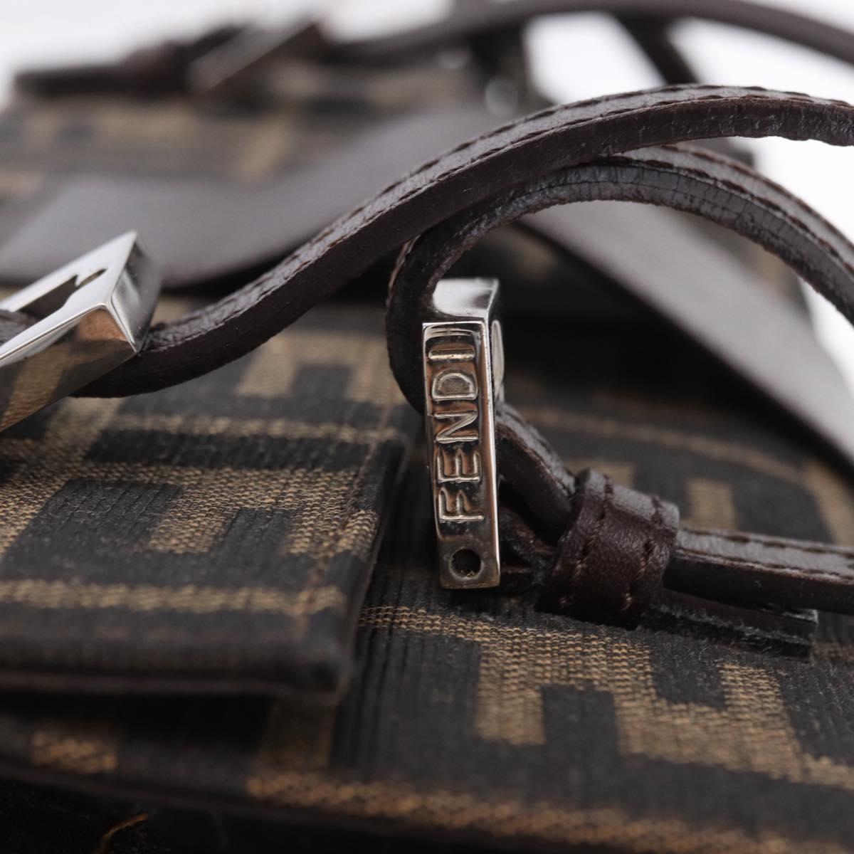 FENDI Zucca Canvas Mamma Baguette Hand Bag Brown Silver Auth 195795V - Jerrillo image 9