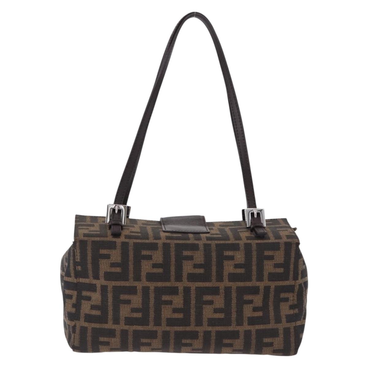 FENDI Zucca Canvas Mamma Baguette Hand Bag Brown Silver Auth 195795V - Jerrillo image 2