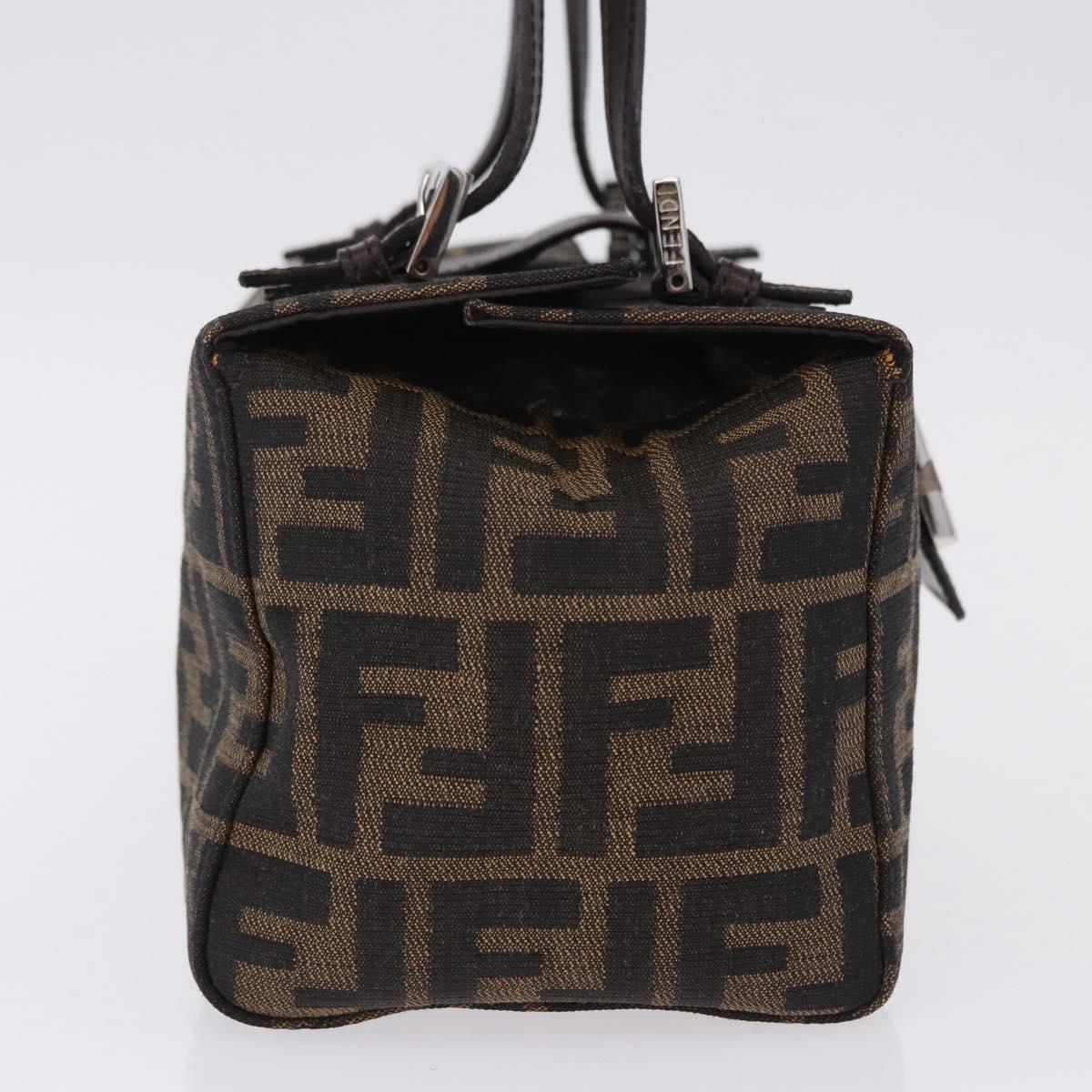 FENDI Zucca Canvas Mamma Baguette Hand Bag Brown Silver Auth 195795V - Jerrillo image 4