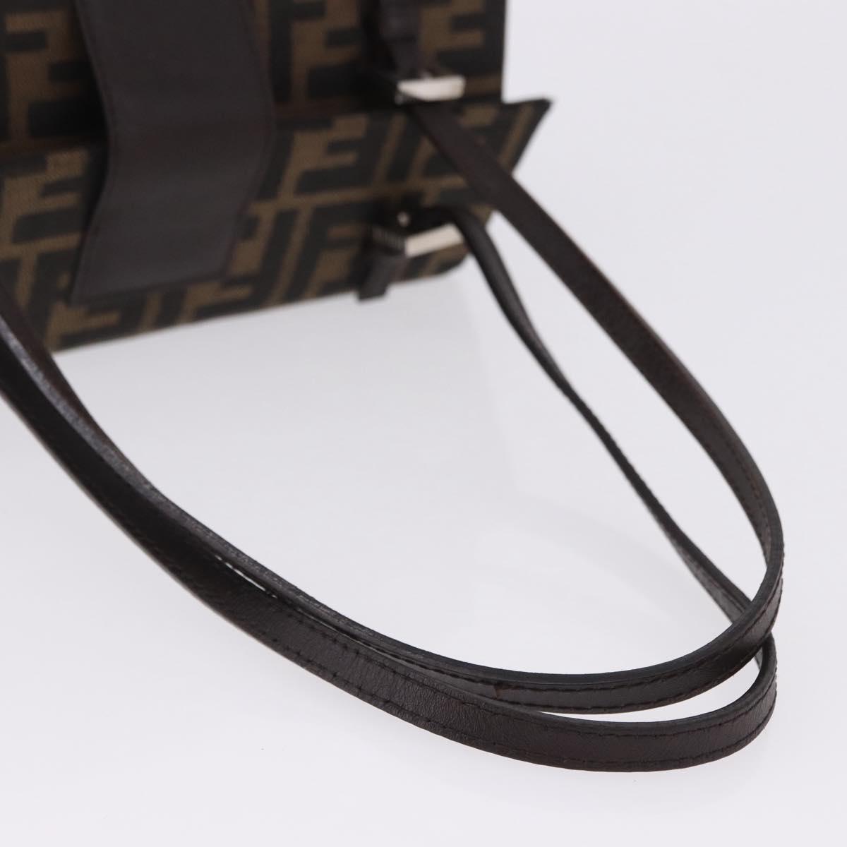 FENDI Zucca Canvas Mamma Baguette Hand Bag Brown Silver Auth 195795V - Jerrillo image 7