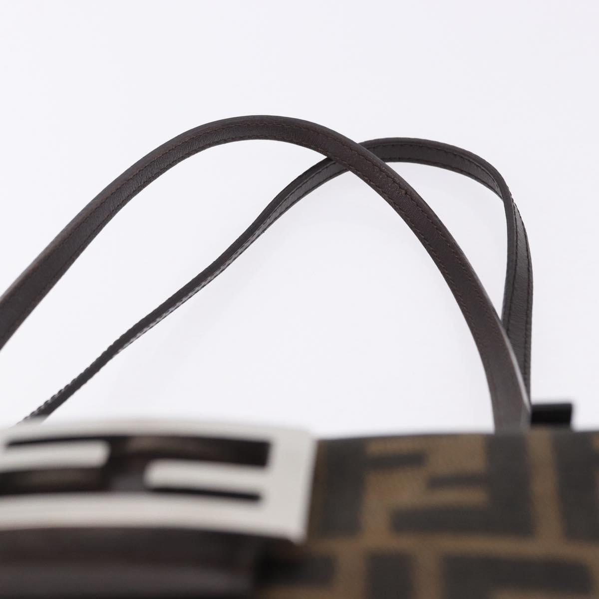 FENDI Zucca Canvas Mamma Baguette Hand Bag Brown Silver Auth 195795V - Jerrillo image 8