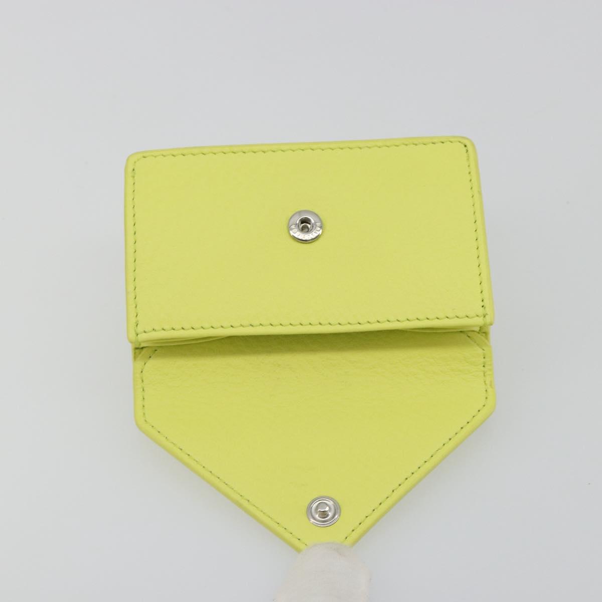 BALENCIAGA Paper Mini Trifold Wallet Leather Yellow Silver 391446 Auth 195909M - Jerrillo image 7