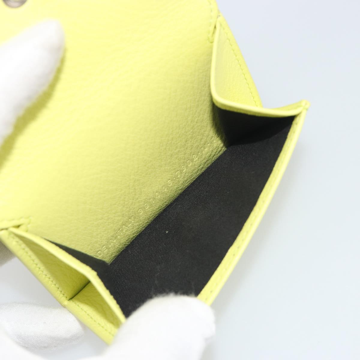 BALENCIAGA Paper Mini Trifold Wallet Leather Yellow Silver 391446 Auth 195909M - Jerrillo image 8