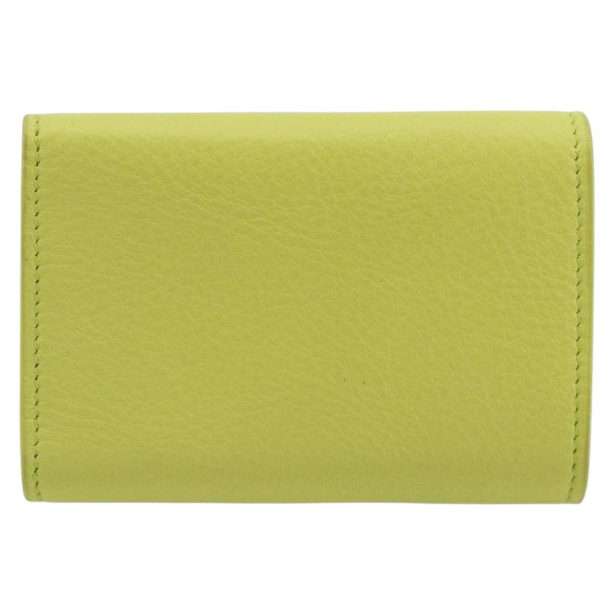 BALENCIAGA Paper Mini Trifold Wallet Leather Yellow Silver 391446 Auth 195909M - Jerrillo image 2